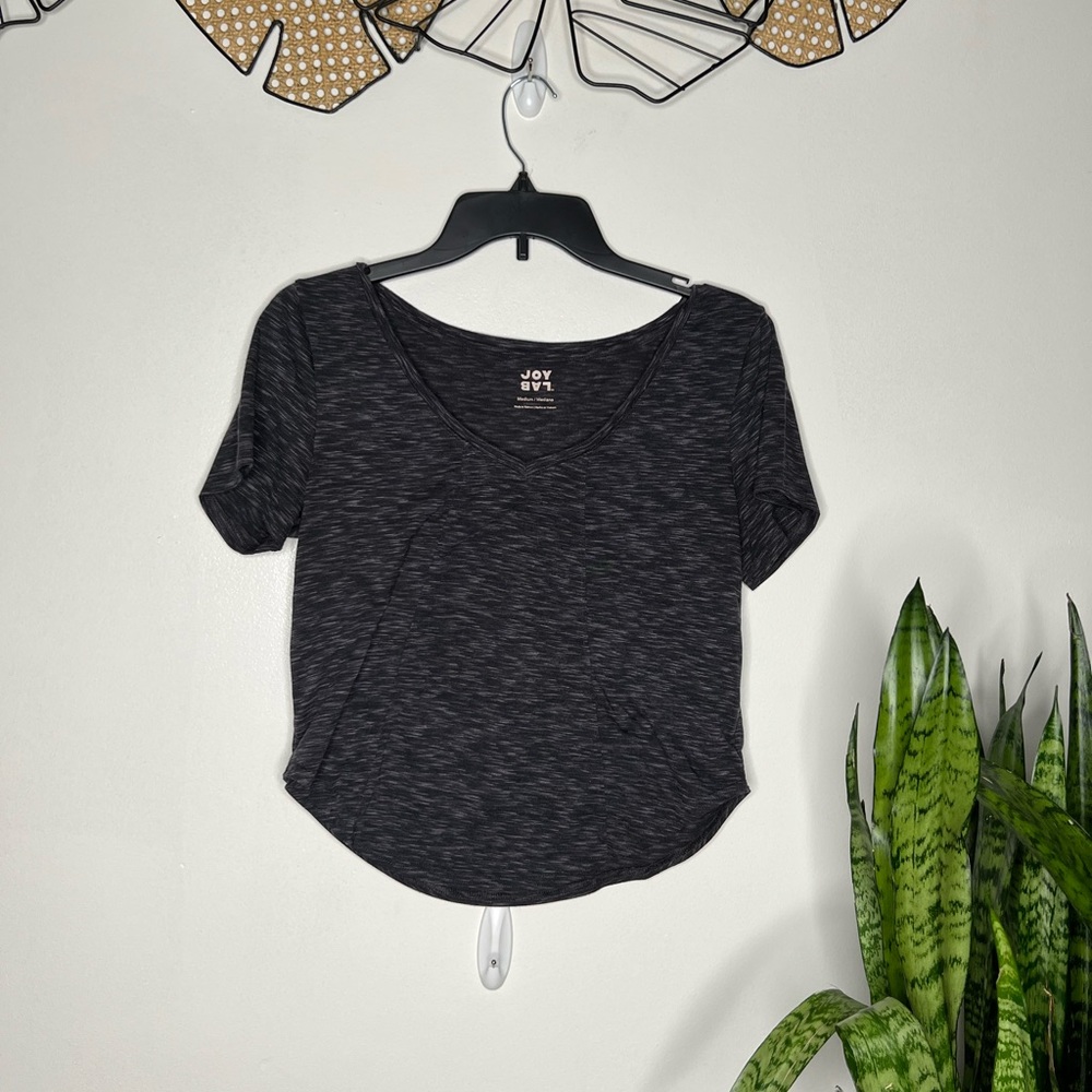 Grey, small, joy lab short sleeve crop top